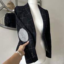 Zara Blazer Wool Navy Check