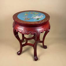 Oriental Cloisonne Wood Table