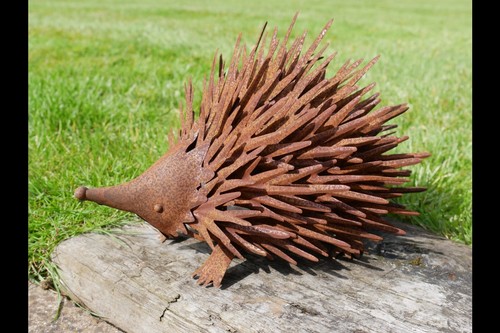 Rusty metal hedgehog - rusty, garden