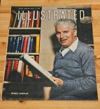 Illustrated Magazine UK May 17th 1947 Charlie Chaplin, Lieut Philip Mountbatten