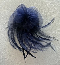 Navy Blue Fascinator Hair Clip