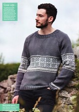 ~  Pull-Out Knitting Pattern For Man's Scandinavian Motif Sweater ~
