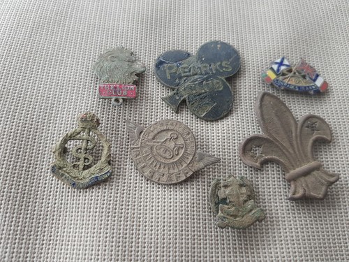Very old vintage badges - old,