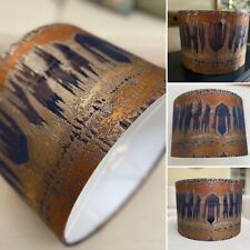 Lamp Shade Inca Spice Fabric Glamour Copper, Gold, Navy Metallic Shimmer