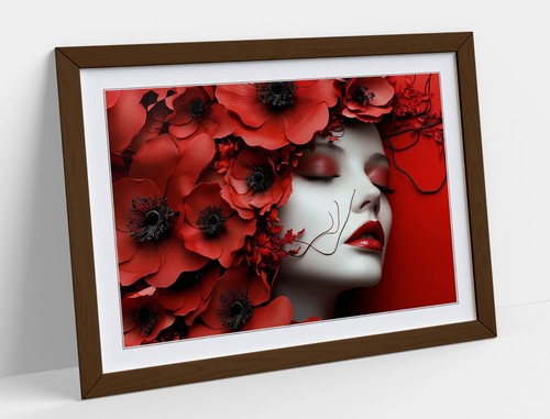 Beautiful woman among red - beautiful,