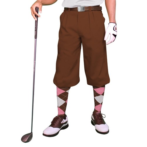 Golf knickers brown microfiber - golf,