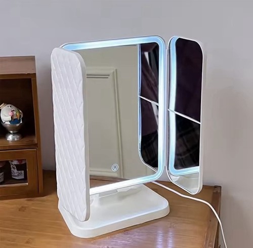 Led makeup mirror trifold - makeup,
