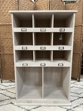 Garden Trading Tall Chedworth Shoe Storage Locker, White Washed, Spruce, RRP395