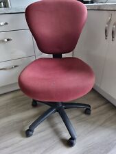 Office Chair, 4 way hydraulic adjustable on casters, Burgundy, very sturdy