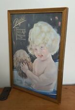 VINTAGE FRAMED & GLAZED PEARS SOAP ADVERTISING POSTER 
