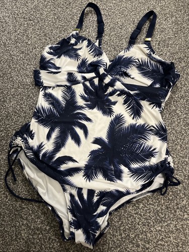 Fantasie blue white - white, palm