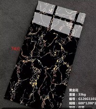 Golden Flower Black Tile