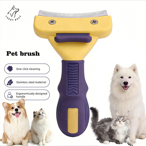 Deshedding dog brush for teddy - dog,
