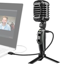 MOMAN USB Microphone for PC, EMR Retro Computer Mic with 16mm Diaphragm - Z03