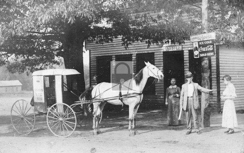 Mail carrier horse wagon - horse, &