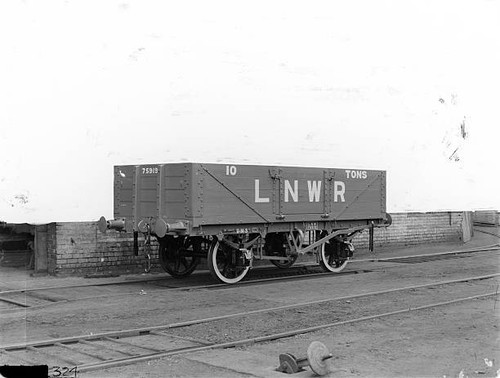 Old train photo - open, goods