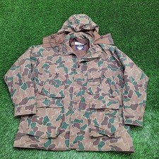 Vintage 80s Woolrich Duck Hunter Camo Hooded Parka Jacket Mens XL Insulated USA
