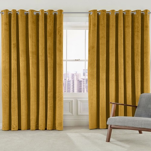 Velvet curtains pair eyelet - velvet,