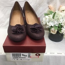 K Shoes Brand Women's High Heel Shoes UK 7 E Wide Fit Wine Red Faux Leather