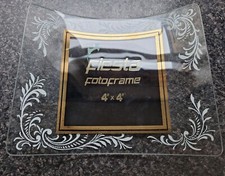Chance Glass Fiesta Ware Vintage Curved Glass Photo Frame (Perfect Condition)