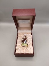 Vintage Staffordshire Enamel Bonbonniere Monkey with flowers complete with box