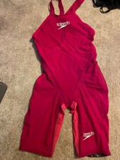 speedo fastskin pure velor red and pink size 25
