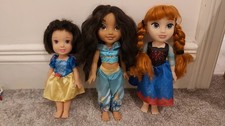 Jasmine Aladin Disney Princess, Frozen's Anna & Snow White 3 Dolls with Costumes
