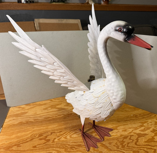 Vintage figural metal goose - metal,