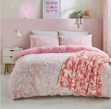 Dunelms PINK BOWS Reversable