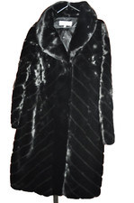 Gharani Strok ~London Elegant Luxurious Black Faux Fur Coat Size: UK 14 EUR 40