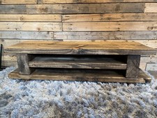 Rustic chunky wood tv stand