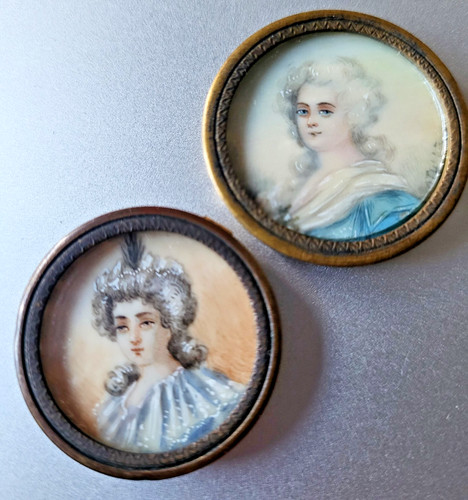 Two georgian antique miniature - two,