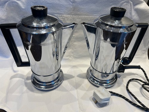 Two vintage swan chrome coffee - vintage,