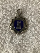 Antique Chess (Castle) Silver & Enamel Un Engraved Watch Fob by James Walker Ltd