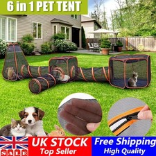 6 in 1 Big Pet Cat Dog Playpen Outdoor Folding Play Tent Tunnel Portable House