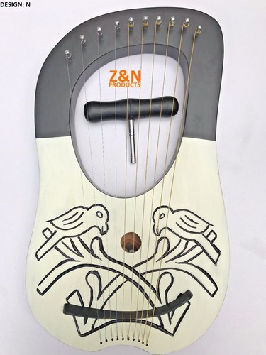 Lyre harp rose wood metal - harp, 10