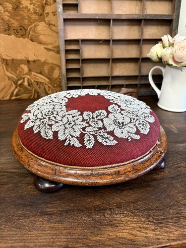Antique circular walnut beaded - walnut,
