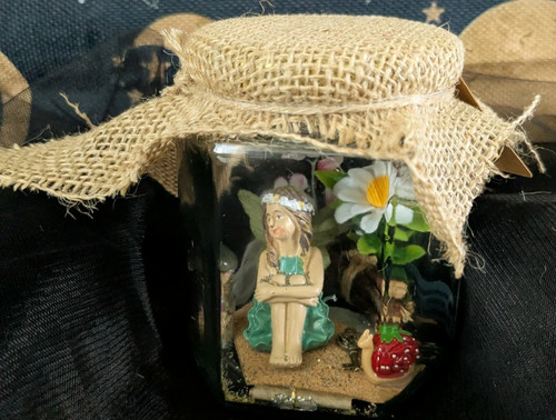 Fairy figurine handmade jar - fairy,