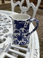 Burleigh Ware Blue Arden Floral Milk Cream Tankard Jug ~ 9.5cm High