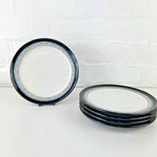 Set of 5 Denby Halo Side Plates Grey/Blue, 10" #232