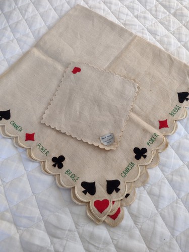 Vtg mcm poker table - vtg, cloth