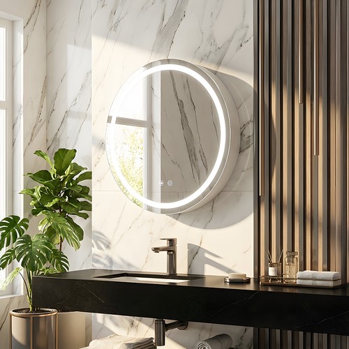 Round bathroom mirror cabinet - round,