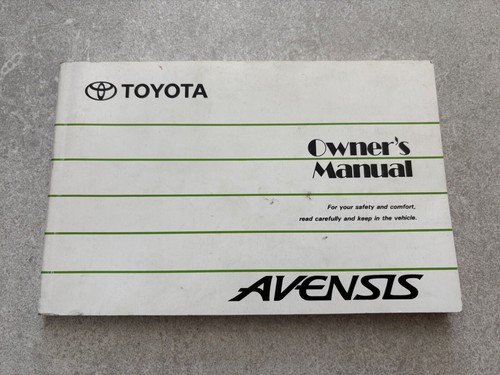 Toyota avensis owner manual - toyota, owner's