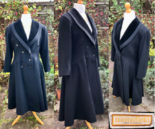 Vintage MANSFIELD Coat Fit & Flare | Riding Coat BLACK, Velvet Collar UK 14 (12)