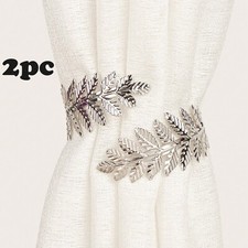 Gold/Silver Maple Leaf Buckle Light Luxury Room Metal Tie Backs For Curtains