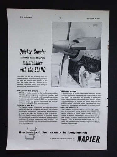 Original 1957 advert - 1957, napier