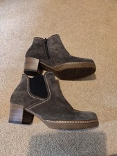 Gabor Grey Suede Ankle Boots Size 4