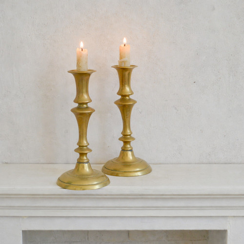 Antique solid brass candle - antique,