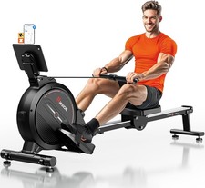 Riksion H300 Rowing Machine Magnetic Foldable, 350LB Capacity with LCD Monitor
