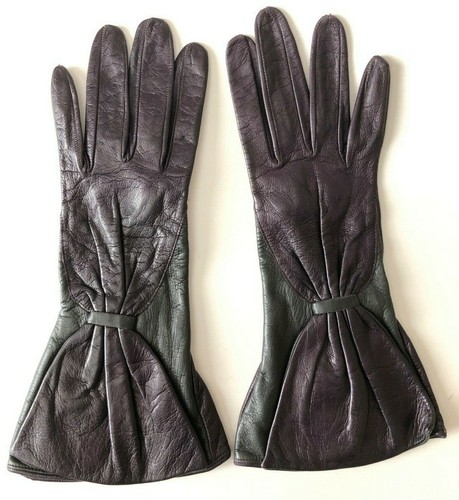 Vintage 80s leather gloves - 80s,
